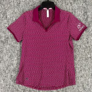 Adidas Polo Shirt Womens L Striped USA Marines Legends Golf Club Parris Island‎